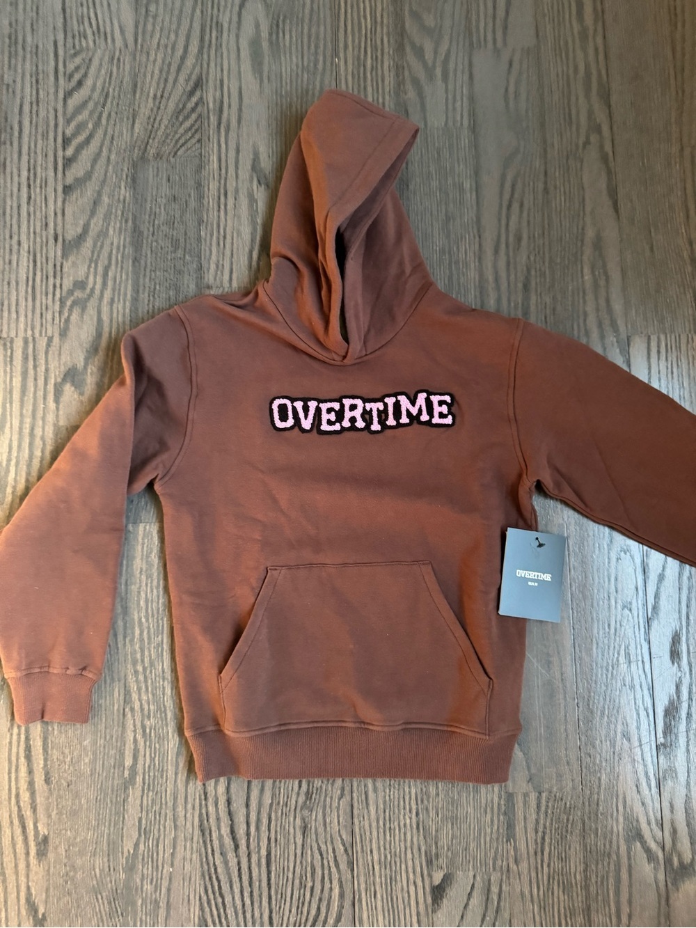 NWT Overtime Elite Brown Logo Hoodie Youth Medium